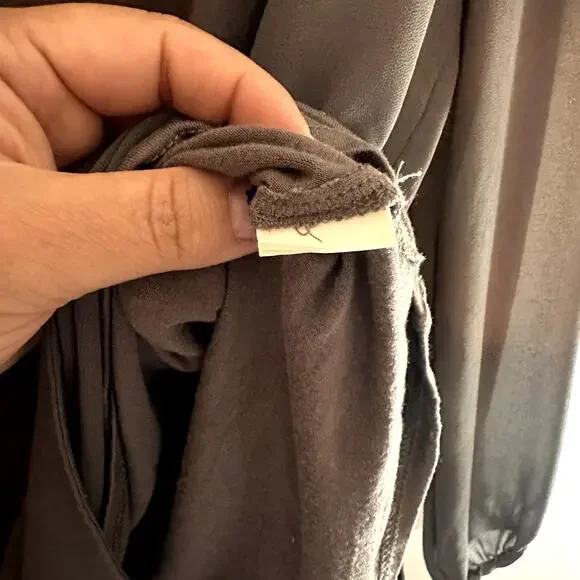 Zara Women Gray Blouse Long Sheer Cuffed Sleeve size S - Picture 7 of 7